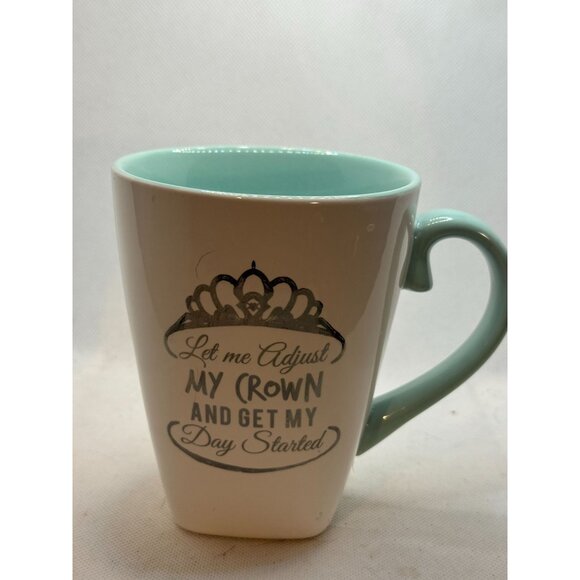 Let Me Adjust My Crown Ceramic Mug 12 Oz Mint Green Interior & Handle Bow Down I - Picture 6 of 6